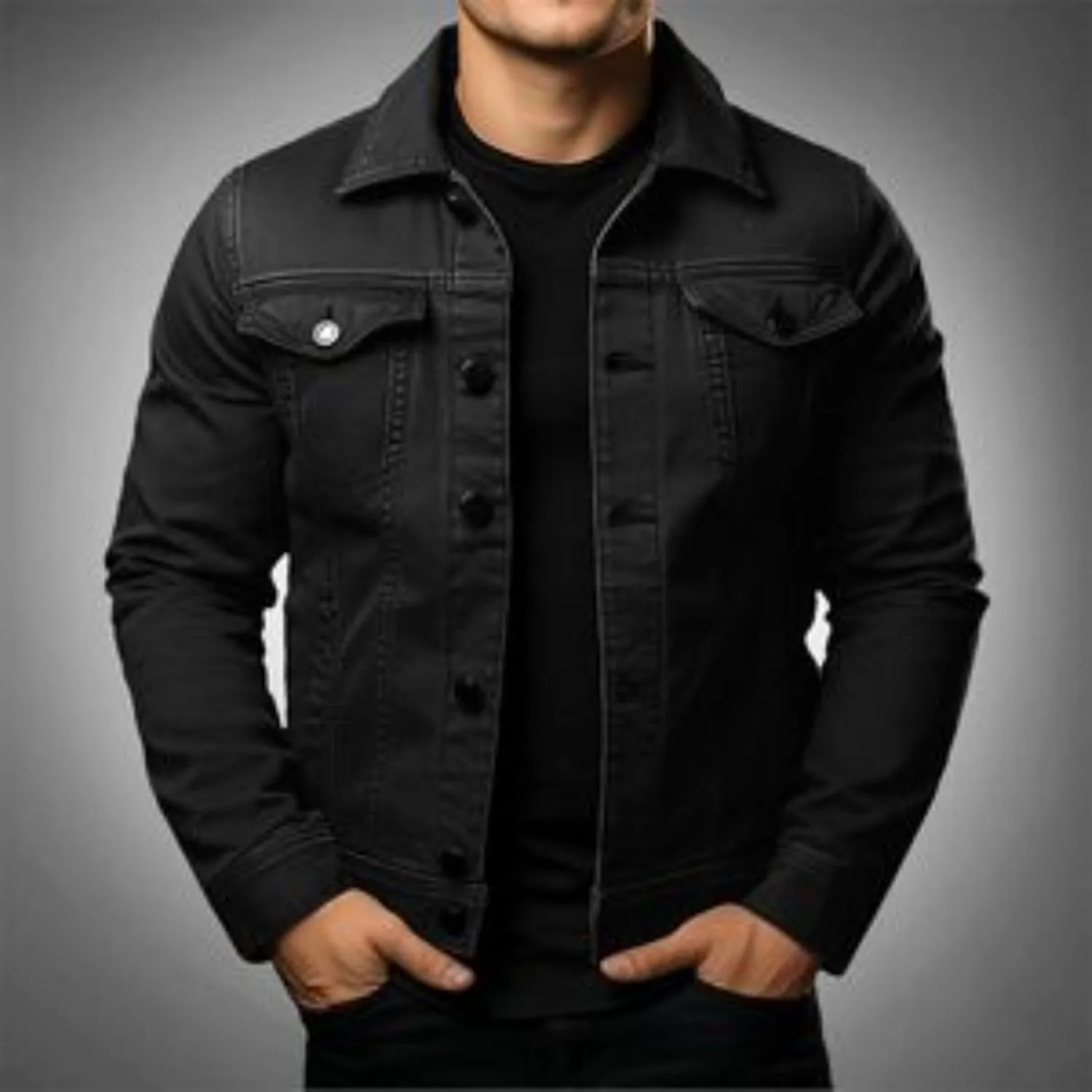 Men's Classic Denim Jacket Slim Fit Casual Fashion Jean Coat Jean Jacket for Men Fashion Trucker Denim Jacket