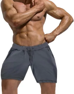 Men's Cotton Jersey Lounge Shorts Drawstring Shorts for Men with Pockets - Athletic Gym Sleeping Shorts