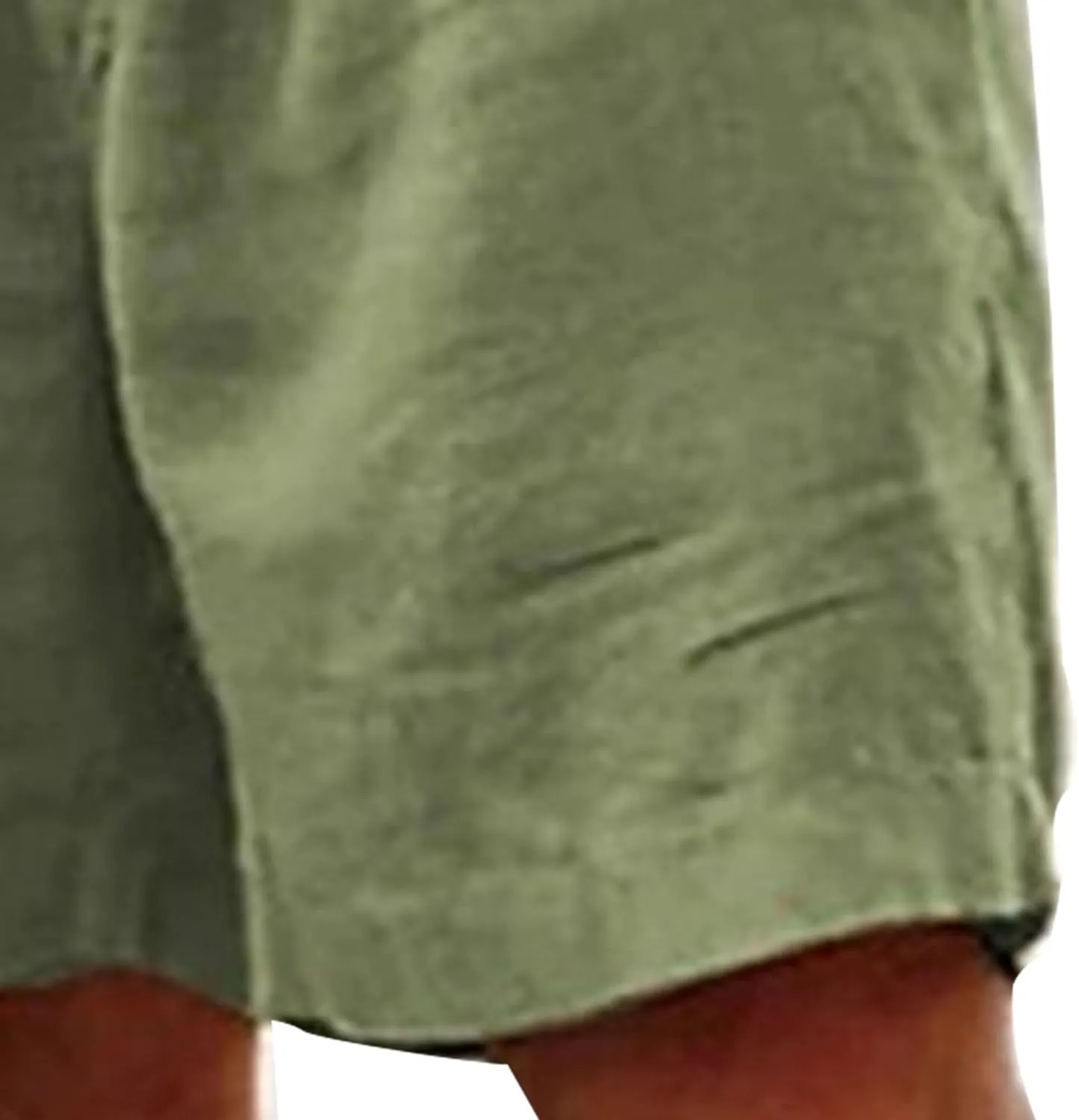 Men's Cotton Linen Elastic Waist Lounge Shorts Solid Beach Golf Shorts with Pockets Casual Drawstring Summer Shorts