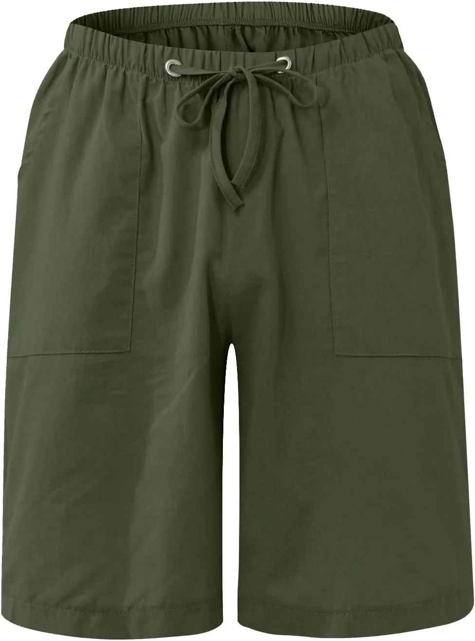 Men's Cotton Linen Shorts Elastic Waist Drawstring Shorts with Pockets Loose Fit Workout Trunks Baggy Short Pant