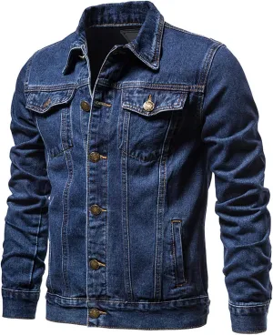 Mens Denim Jacket Cowboy Cut Western Unlined Denim Jacket Big and Tall Button Down Trucker Biker Jeans Jackets