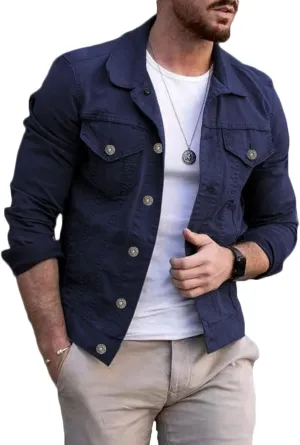Men's Denim Jackets Denim Jacket Men Regular Fit Washed Jean Jacket for Men Casual Trucker Biker Jeans Jacket