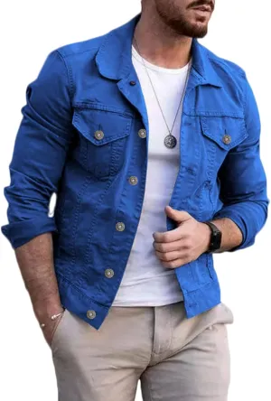 Men's Denim Jackets Denim Jacket Men Regular Fit Washed Jean Jacket for Men Casual Trucker Biker Jeans Jacket