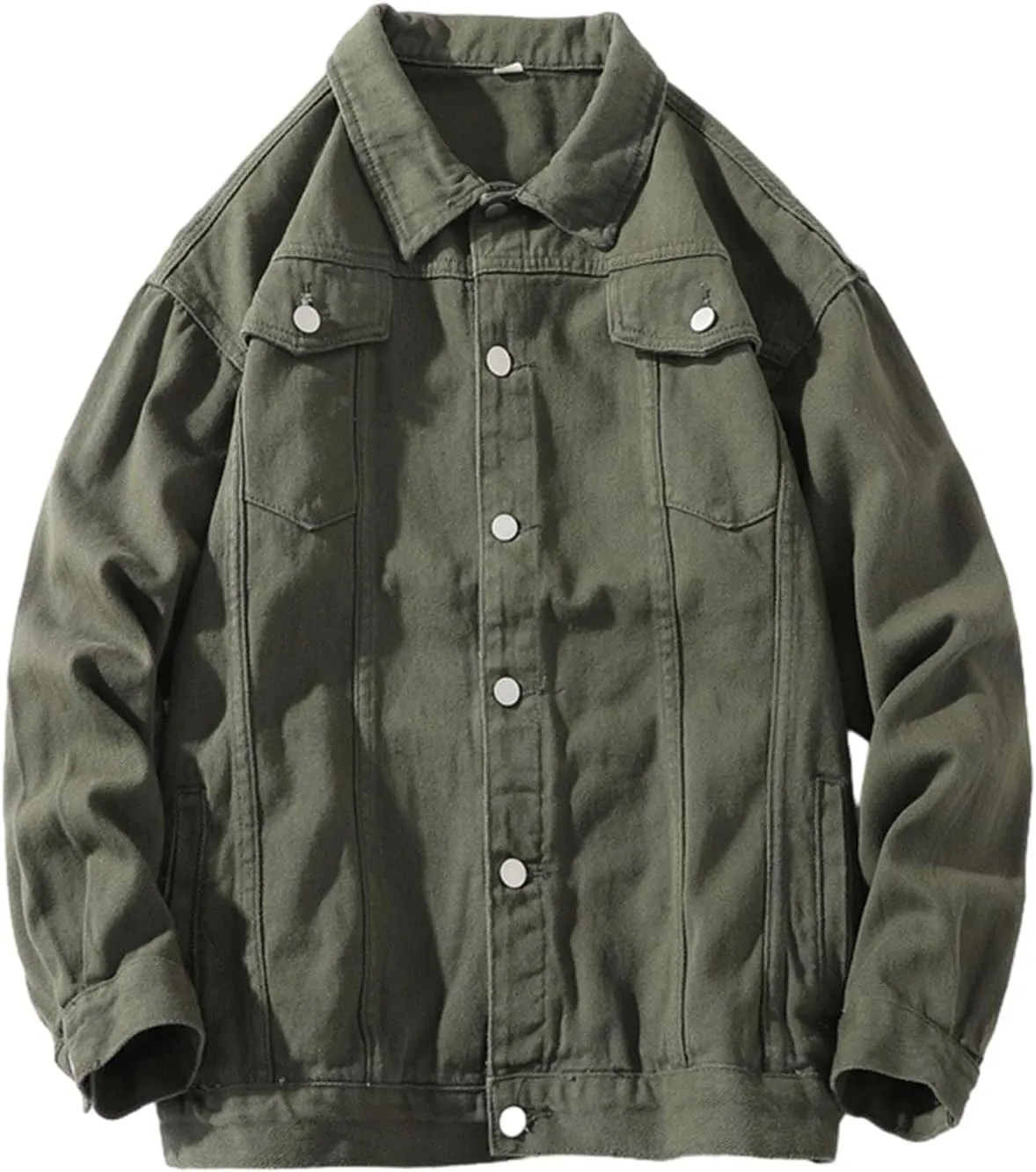 Mens Distressed Denim Jacket Button Down Jean Coat Casual Long Sleeve Trucker Hooded Jackets Outwear ined Denim Jacket