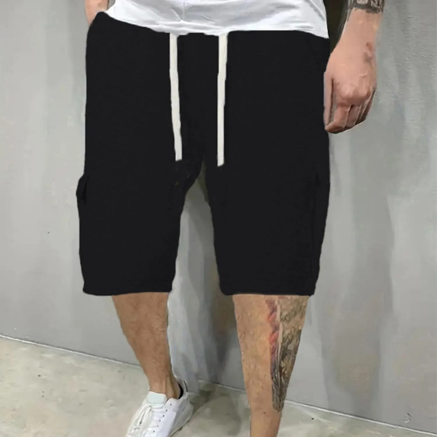 Men's Gym Workout Shorts 7 Inch Athletic Shorts Drawstring Summer Cargo Pants Quick Dry Running Shorts with Pockets