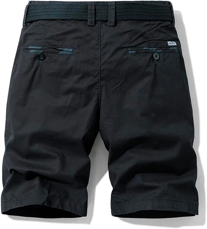 Men's Lightweight Striped Cargo Shorts Summer Slim Fit Cotton Casual Shorts