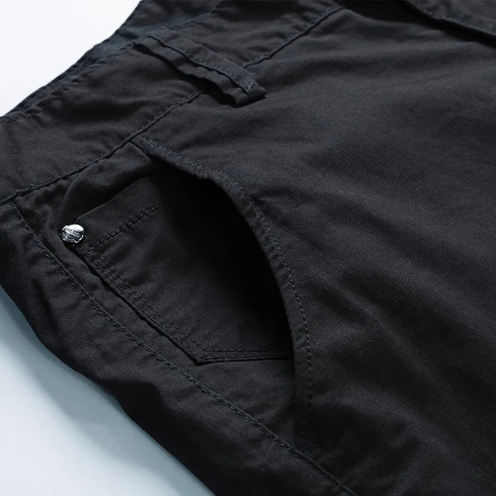 Men's Lightweight Striped Cargo Shorts Summer Slim Fit Cotton Casual Shorts