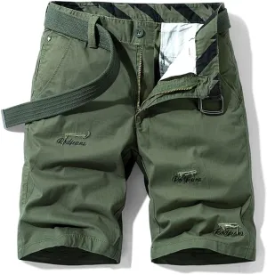 Men's Lightweight Striped Cargo Shorts Summer Slim Fit Cotton Casual Shorts