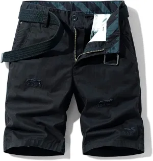 Men's Lightweight Striped Cargo Shorts Summer Slim Fit Cotton Casual Shorts