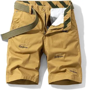 Men's Lightweight Striped Cargo Shorts Summer Slim Fit Cotton Casual Shorts