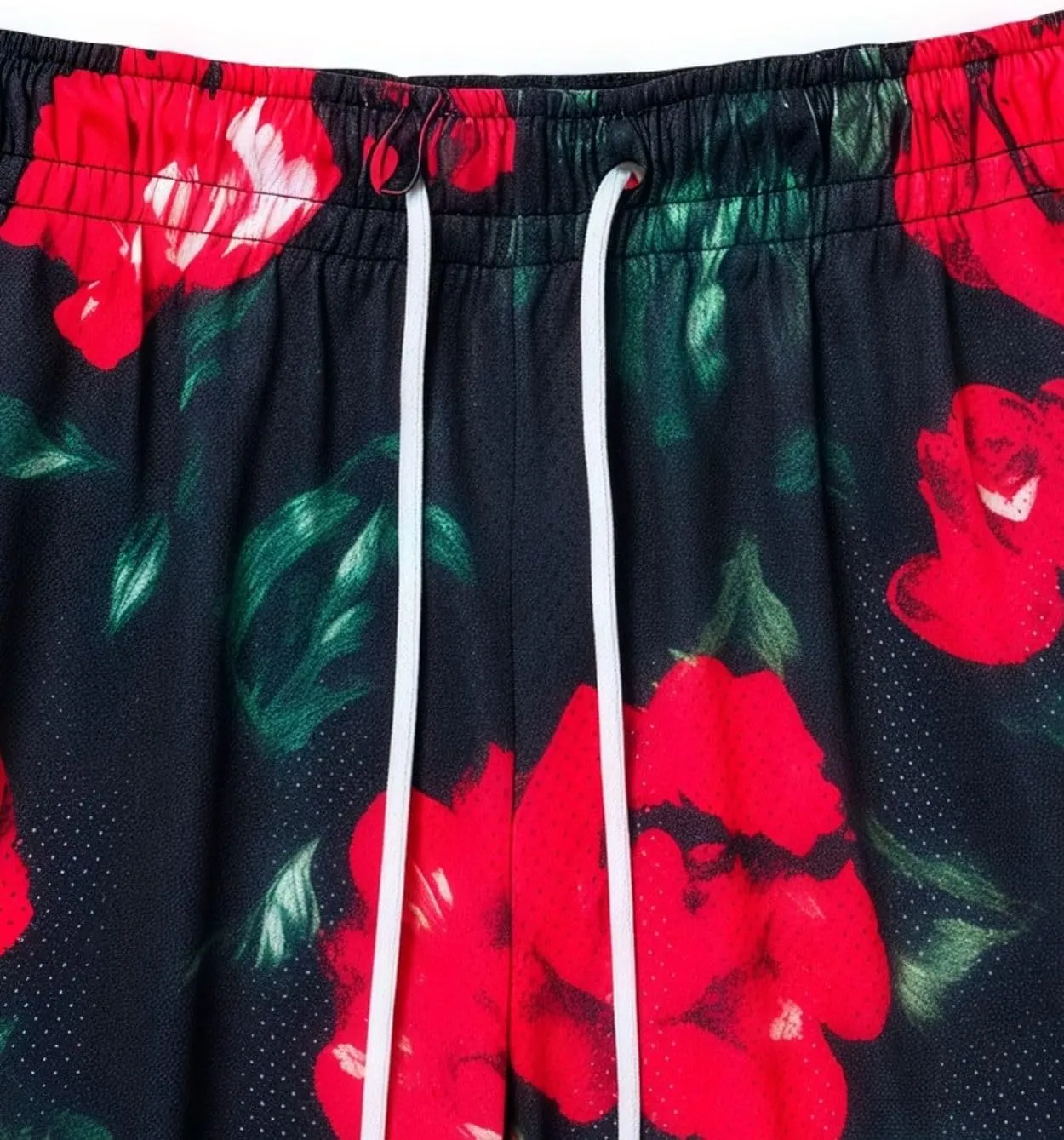 Men's Love Floral Print Mesh Breathable Shorts Beach Summer Casual Shorts Basketball Running Quick Dry Shorts with Pockets