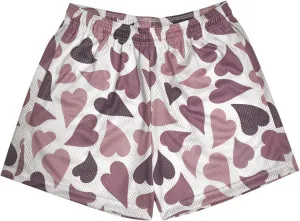 Men's Love Floral Print Mesh Breathable Shorts Beach Summer Casual Shorts Basketball Running Quick Dry Shorts with Pockets