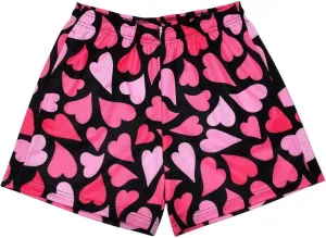 Men's Love Floral Print Mesh Breathable Shorts Beach Summer Casual Shorts Basketball Running Quick Dry Shorts with Pockets