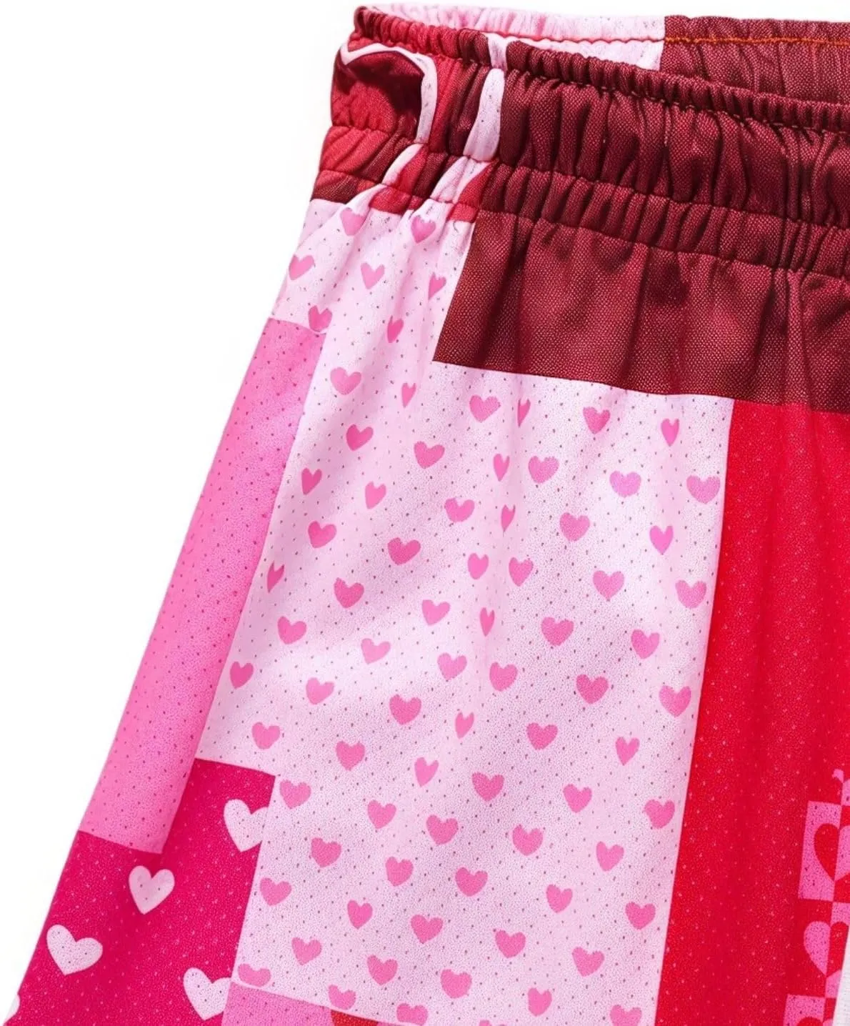 Men's Love Floral Print Mesh Breathable Shorts Beach Summer Casual Shorts Basketball Running Quick Dry Shorts with Pockets