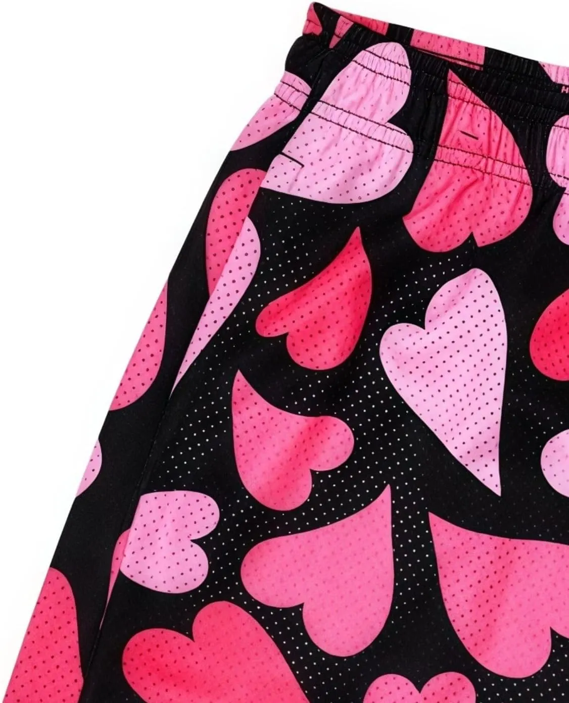 Men's Love Floral Print Mesh Breathable Shorts Beach Summer Casual Shorts Basketball Running Quick Dry Shorts with Pockets