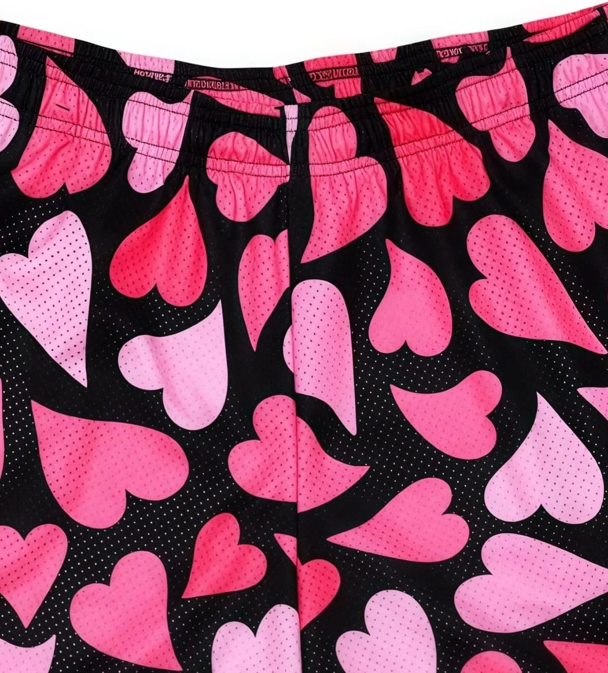 Men's Love Floral Print Mesh Breathable Shorts Beach Summer Casual Shorts Basketball Running Quick Dry Shorts with Pockets