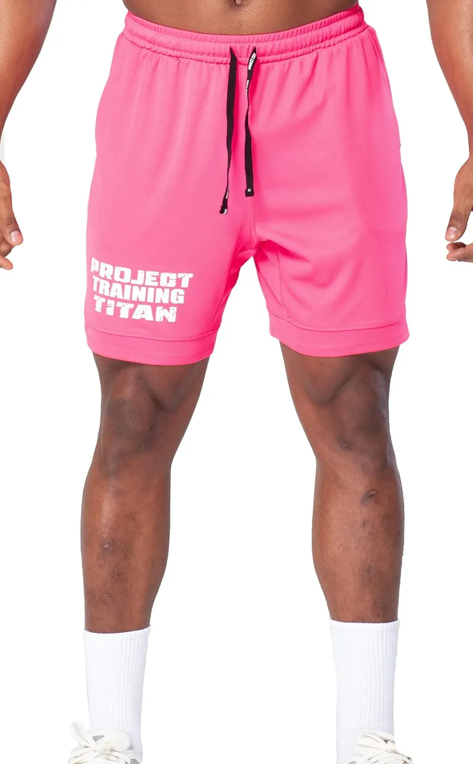 Men's Mesh Gym Shorts with Zipper Pocket 7"