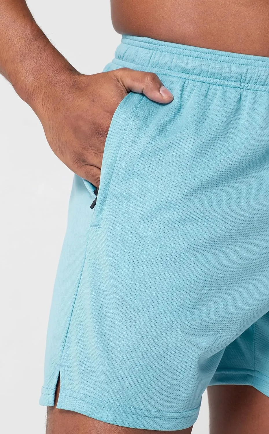 Men's MMXIX Mesh Gym Shorts with Zipper Pockets 6"