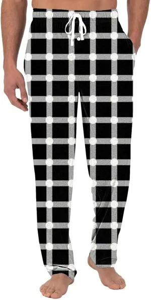 Mens Pajama Pants, Soft Cotton Sleep Lounge Pants Solid ComfortSoft Sleep Pant with Pockets and Drawstring