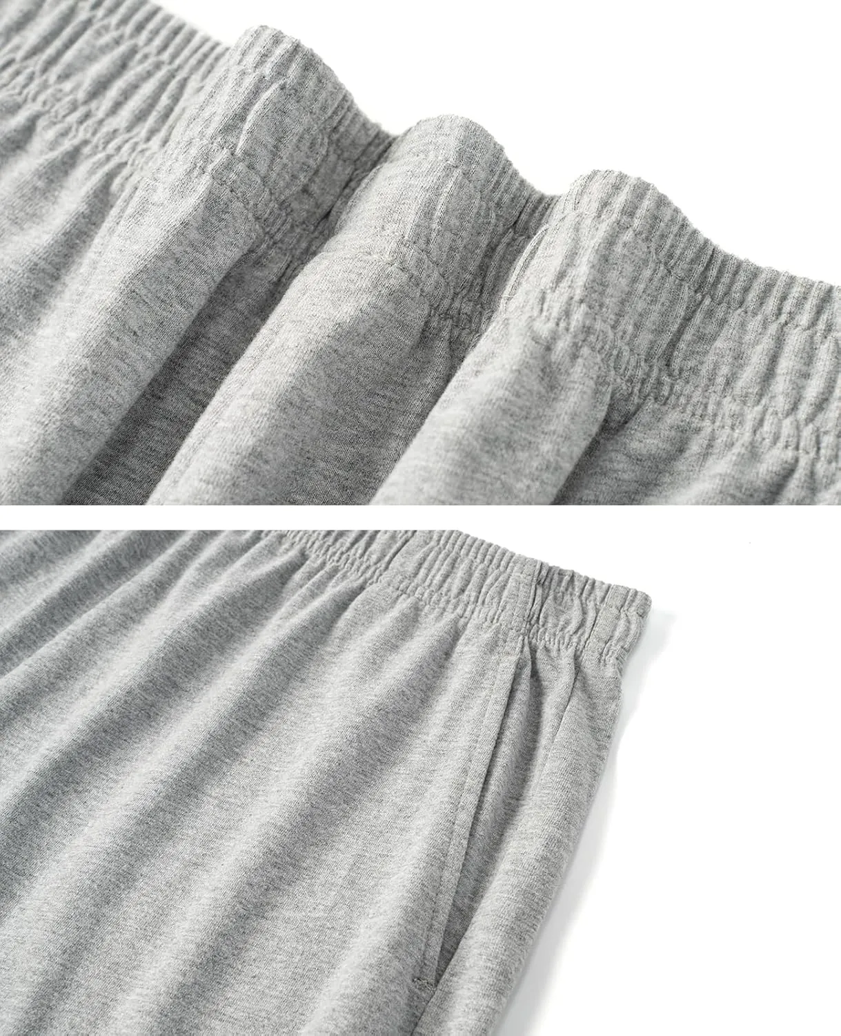 Mens Pajamas Bottoms Cotton Loose Lounge Sleep Shorts Comfy Breathable Sleepwear with Pockets 2 Pack