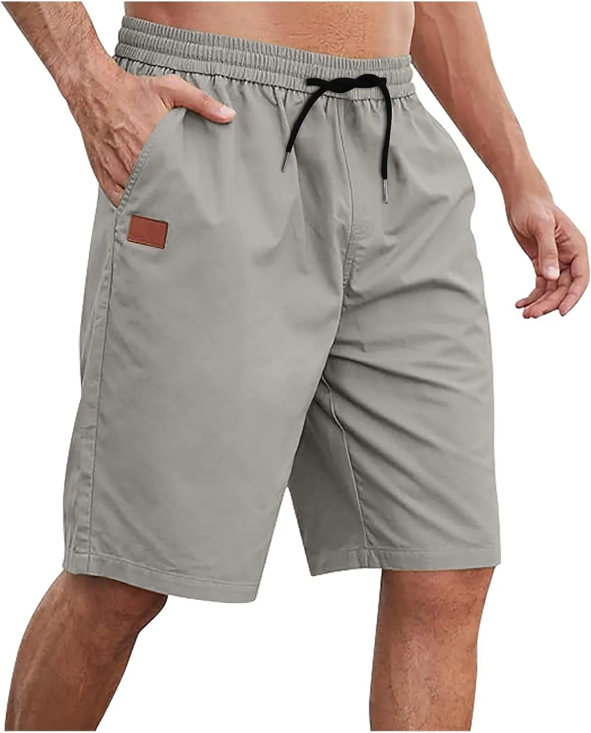 Mens Shorts Casual Drawstring Lounge Shorts Elastic Waist Athletic Summer Shorts Plus Size Running Gym Shorts Pockets