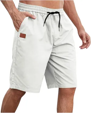 Mens Shorts Casual Drawstring Lounge Shorts Elastic Waist Big and Tall Summer Shorts Plus Size Athletic Running Shorts