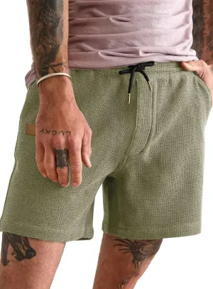 Mens Shorts Casual Waffle Elastic Waistc Drawstring 7" Shorts Summer Beach Lightweight Shorts with Pockets