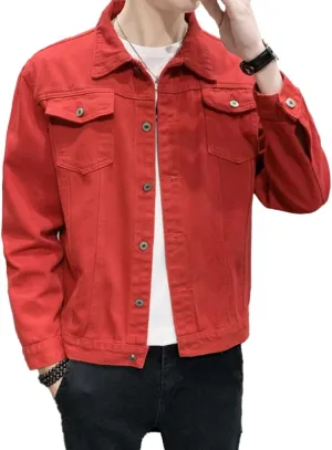 Mens Slim Fit Casual Denim Jackets Classic Fashion Regular Fit Utility Pockets Trucker Jean Coat Field Work Shirt Jacket