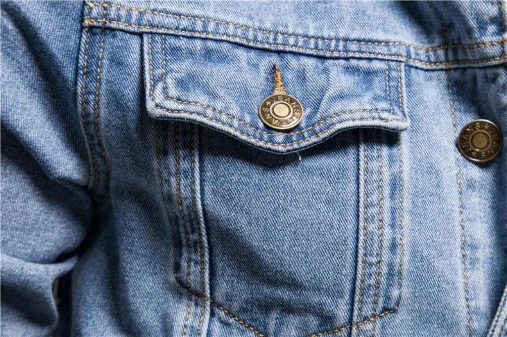 Mens Slim Fit Casual Denim Jackets Classic Fashion Regular Fit Utility Pockets Trucker Jean Coat Field Work Shirt Jacket