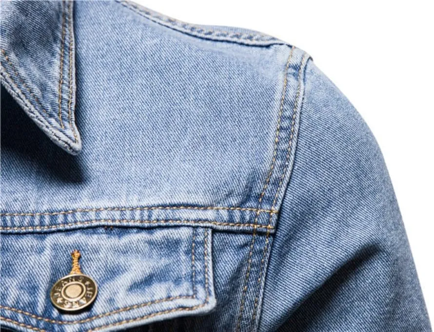 Mens Slim Fit Casual Denim Jackets Classic Fashion Regular Fit Utility Pockets Trucker Jean Coat Field Work Shirt Jacket