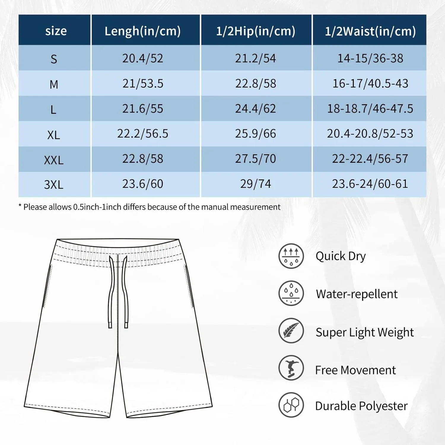 Men's Swim Trunks Quick Dry Board Shorts Karate Power Kata Kimono Beach Shorts Casual Sports Running Shorts