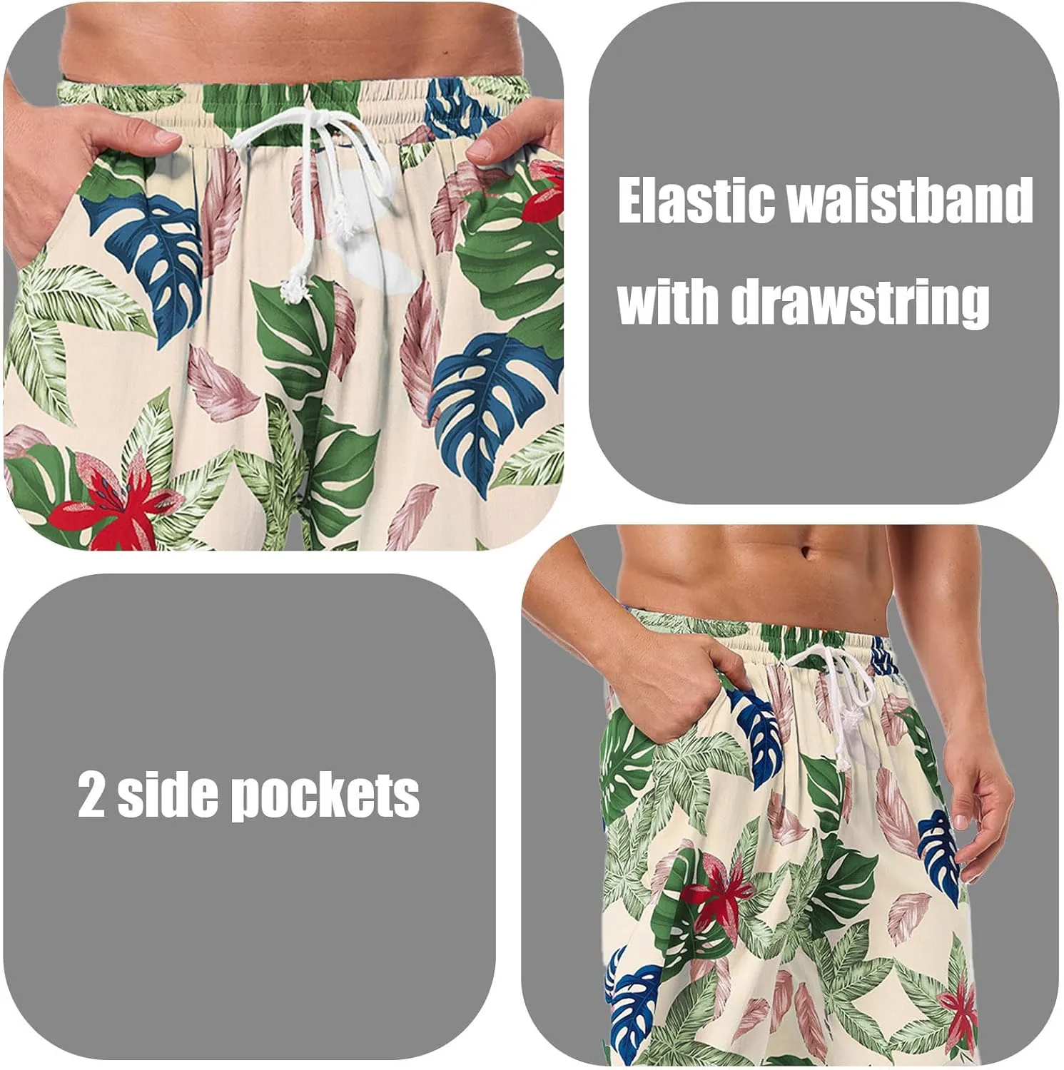 Men's Swim Trunks Shorts Swimwear Bathing Suits Beach Quick Dry Surfing Summer Funny Print Shorts with Drawstring
