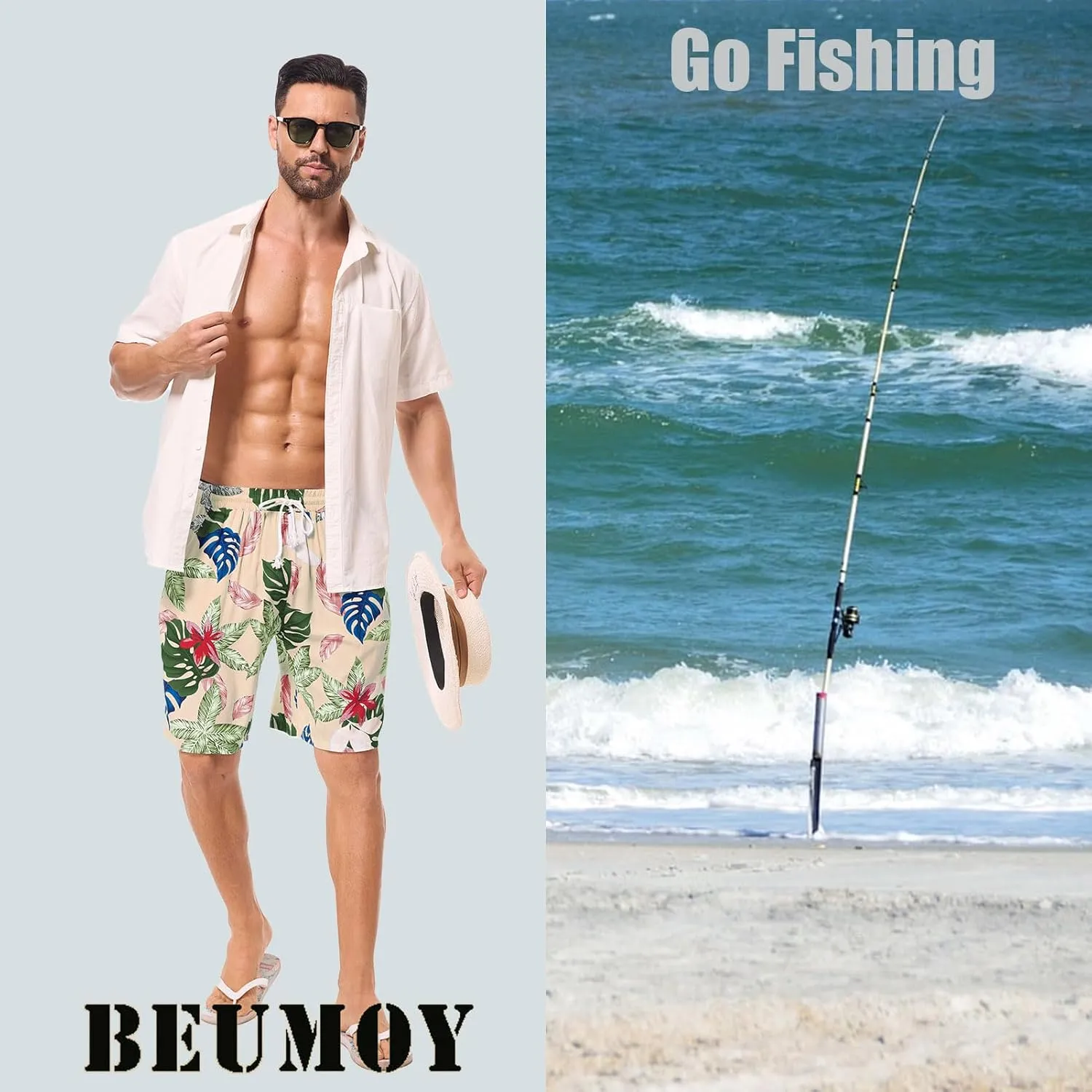 Men's Swim Trunks Shorts Swimwear Bathing Suits Beach Quick Dry Surfing Summer Funny Print Shorts with Drawstring