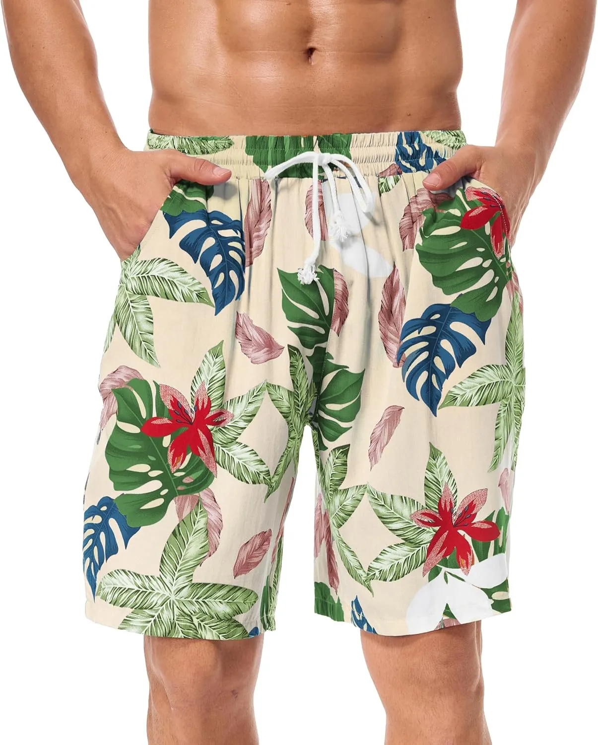 Men's Swim Trunks Shorts Swimwear Bathing Suits Beach Quick Dry Surfing Summer Funny Print Shorts with Drawstring
