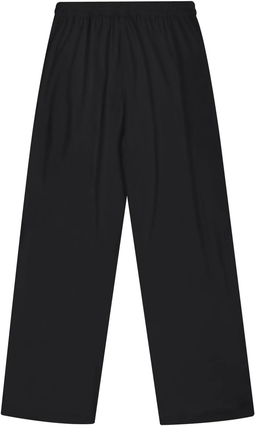 Mens Yoga Sweatpants Athletic Lounge Open Bottom Pants Elastic Waist Drawstring Straight Leg Pant with Pockets