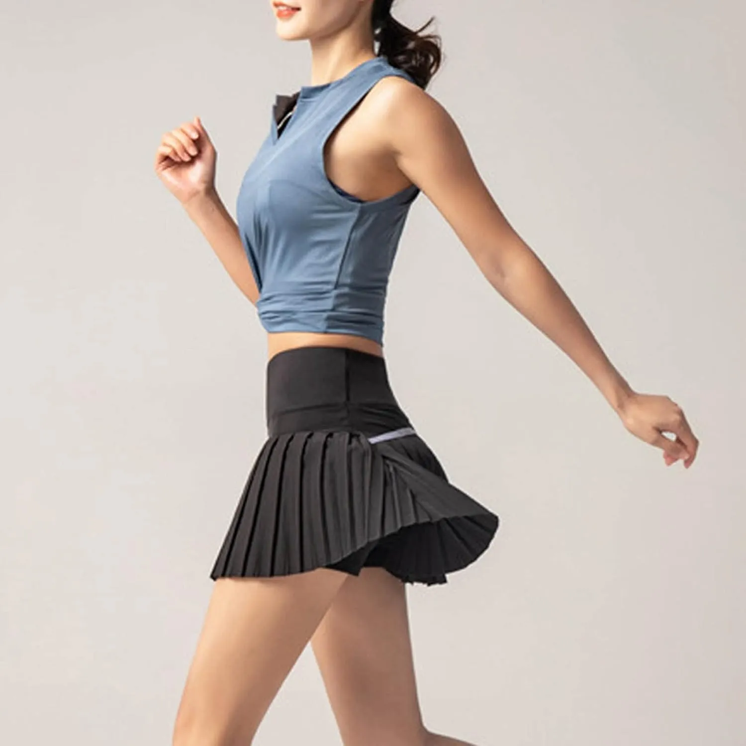 Mini Skirts for Women Women's High Waisted Running Skorts Sports Pleated Skirts Pockets Pleated Skirt for Women