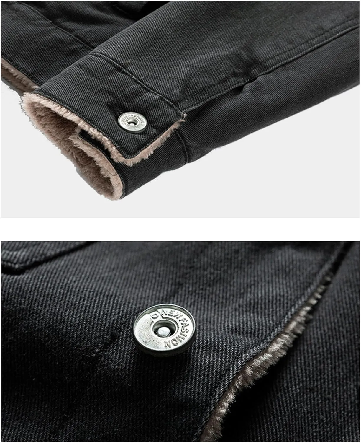 Mmoneyake Mens Sherpa Fleece Lined Denim Jacket Lapel Thicken Denim Jean Trucker Jacket Coats Cowboy Cut Western Outwear