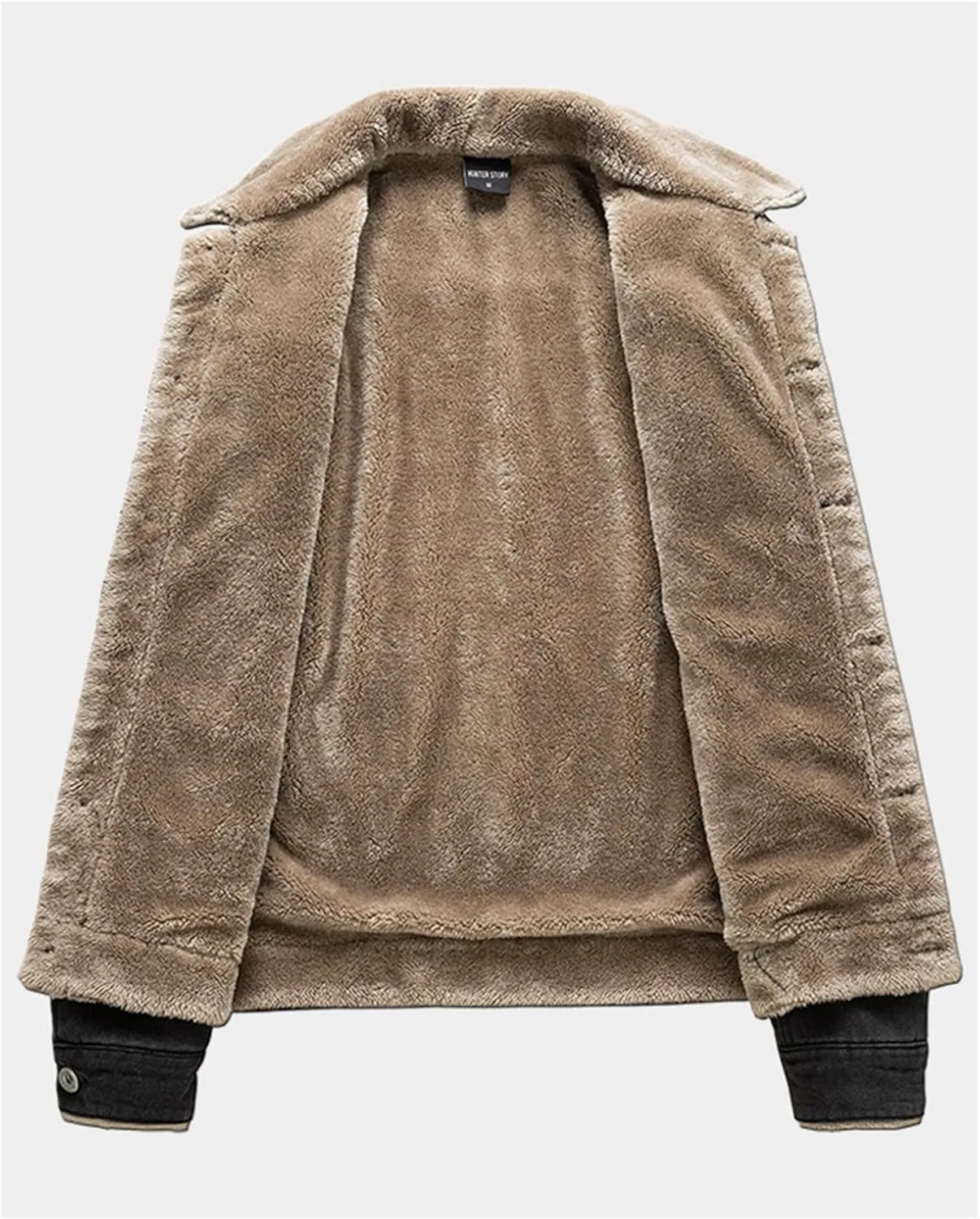 Mmoneyake Mens Sherpa Fleece Lined Denim Jacket Lapel Thicken Denim Jean Trucker Jacket Coats Cowboy Cut Western Outwear