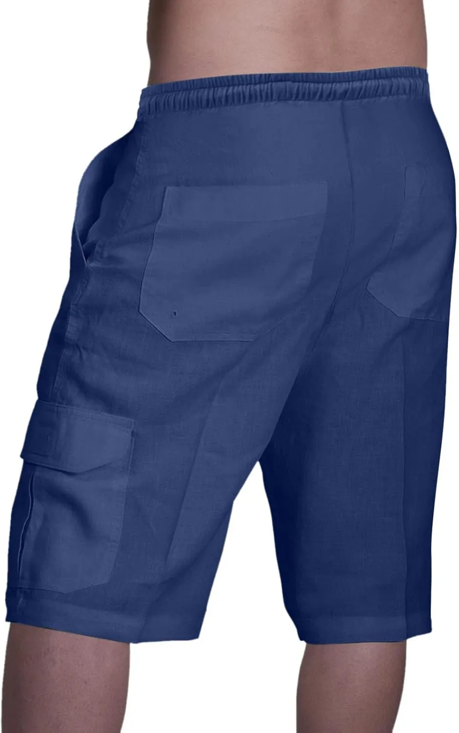 Muscularfit Cargo Shorts for Men Big Tall Solid Causal Stretchy Drawstring Shorts Multi Pockets Summer Beach Athletic Shorts