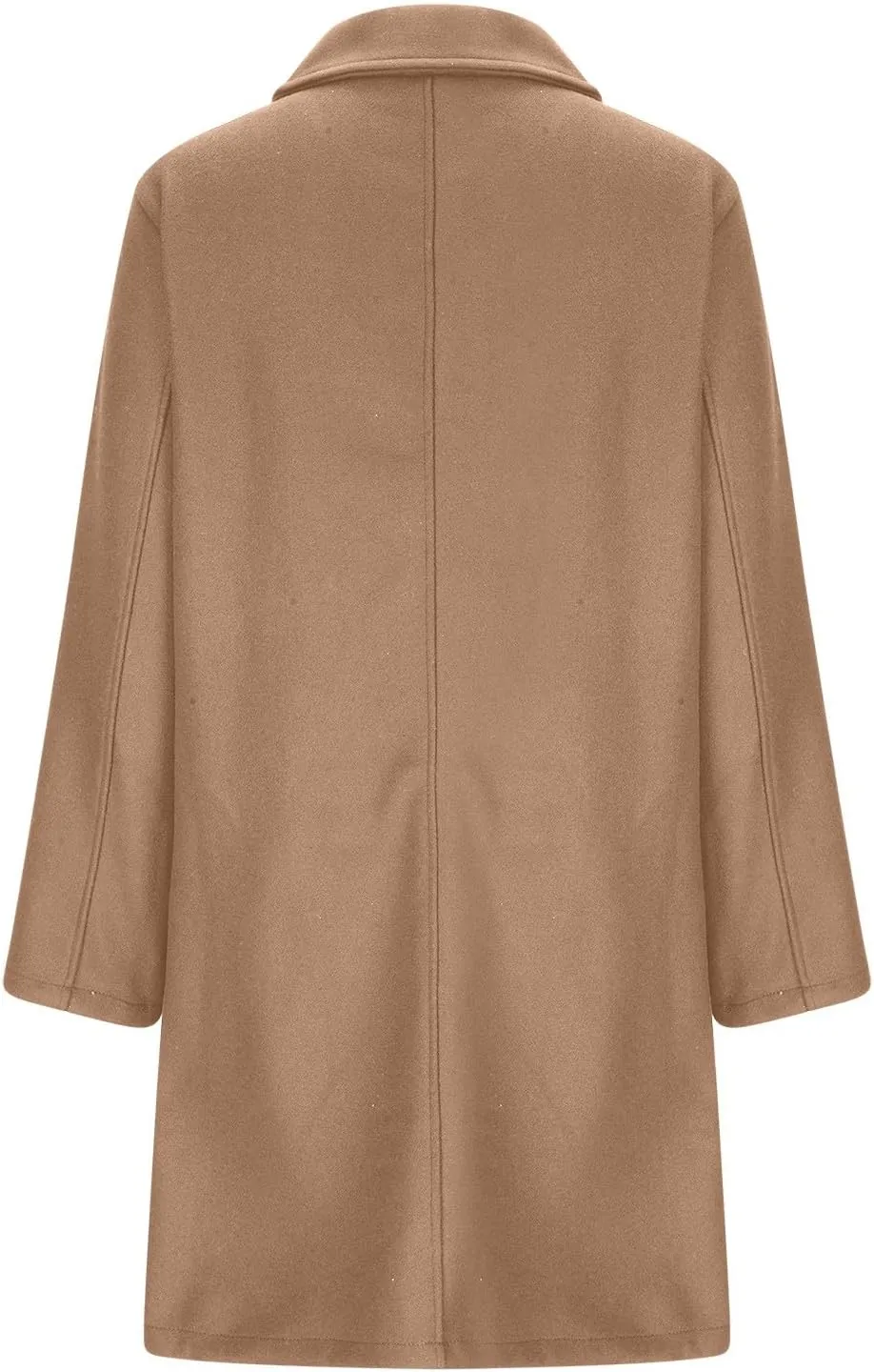 NATHGAM Women's Winter Coat Casual Trendy Elegant Coat Lapel Single Breasted Long Wool Coat Thick Formal Office Wool Overcoat