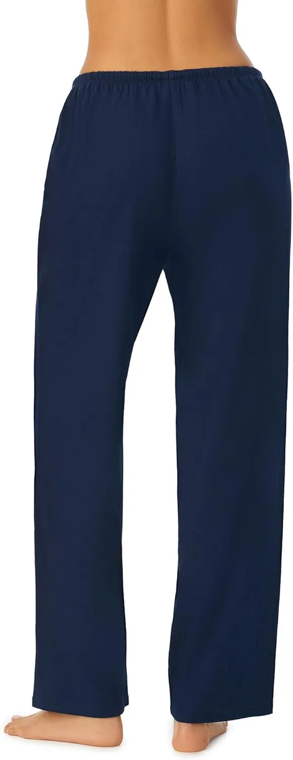 Nautica Womens Sleep Pants - Long Length, Breathable Pajama Bottoms - Cotton Knit Jersey Sleepwear and Loungewear