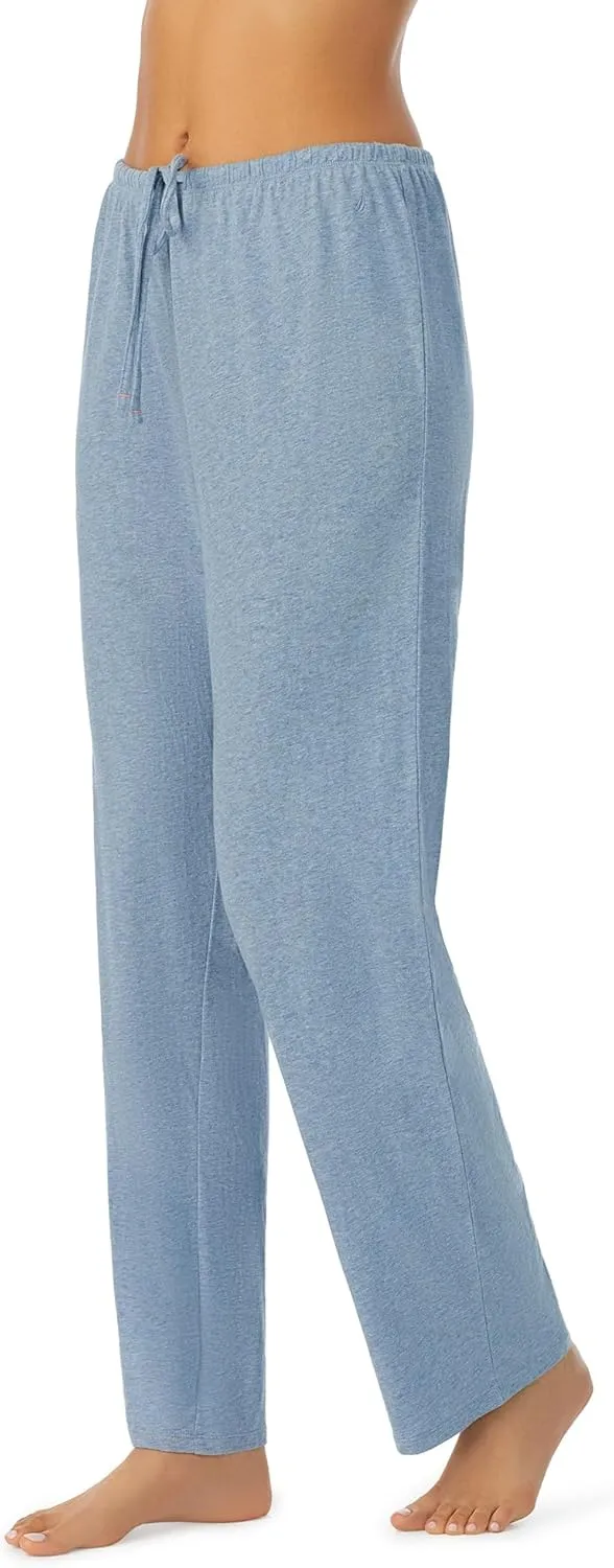 Nautica Womens Sleep Pants - Long Length, Breathable Pajama Bottoms - Cotton Knit Jersey Sleepwear and Loungewear