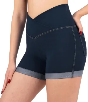 NirJEANS Women's Short Jeggings - Sexy Jeans Shorts for Women, High Waisted Crossover Women's Jeggings Booty Shorts for Women