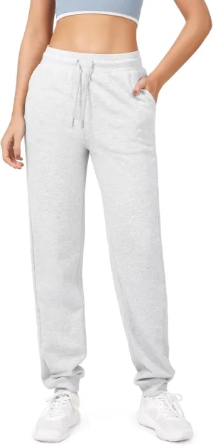 ODODOS Women's Jogger Sweatpants Cotton French Terry High Waist Casual Lounge Pants with Pockets