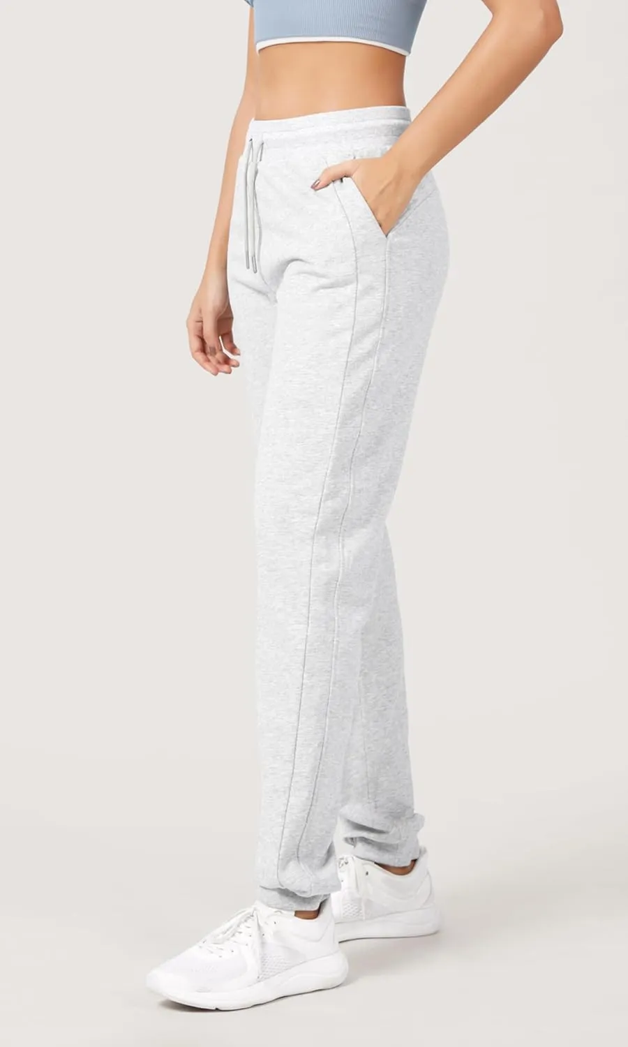 ODODOS Women's Jogger Sweatpants Cotton French Terry High Waist Casual Lounge Pants with Pockets
