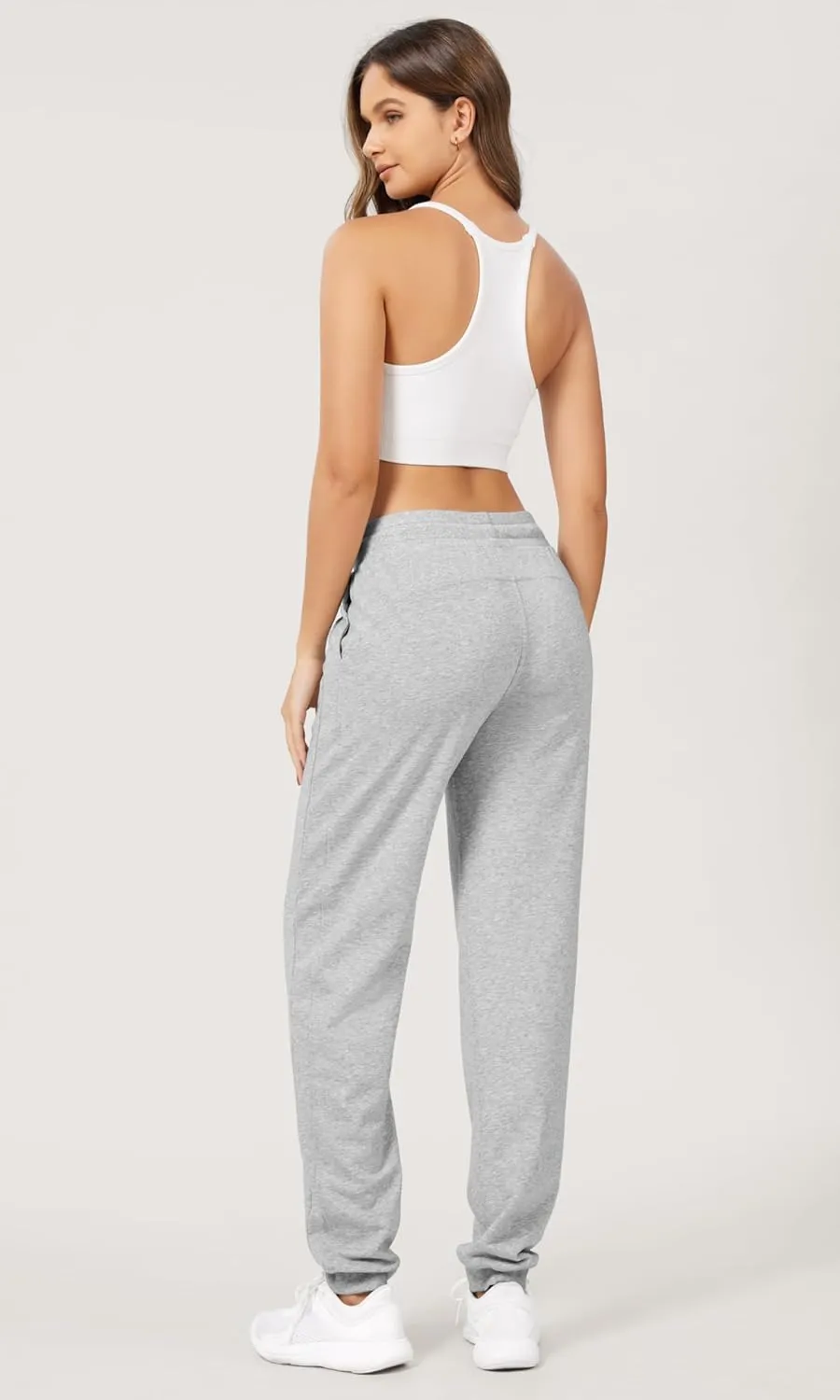 ODODOS Women's Jogger Sweatpants Cotton French Terry High Waist Casual Lounge Pants with Pockets