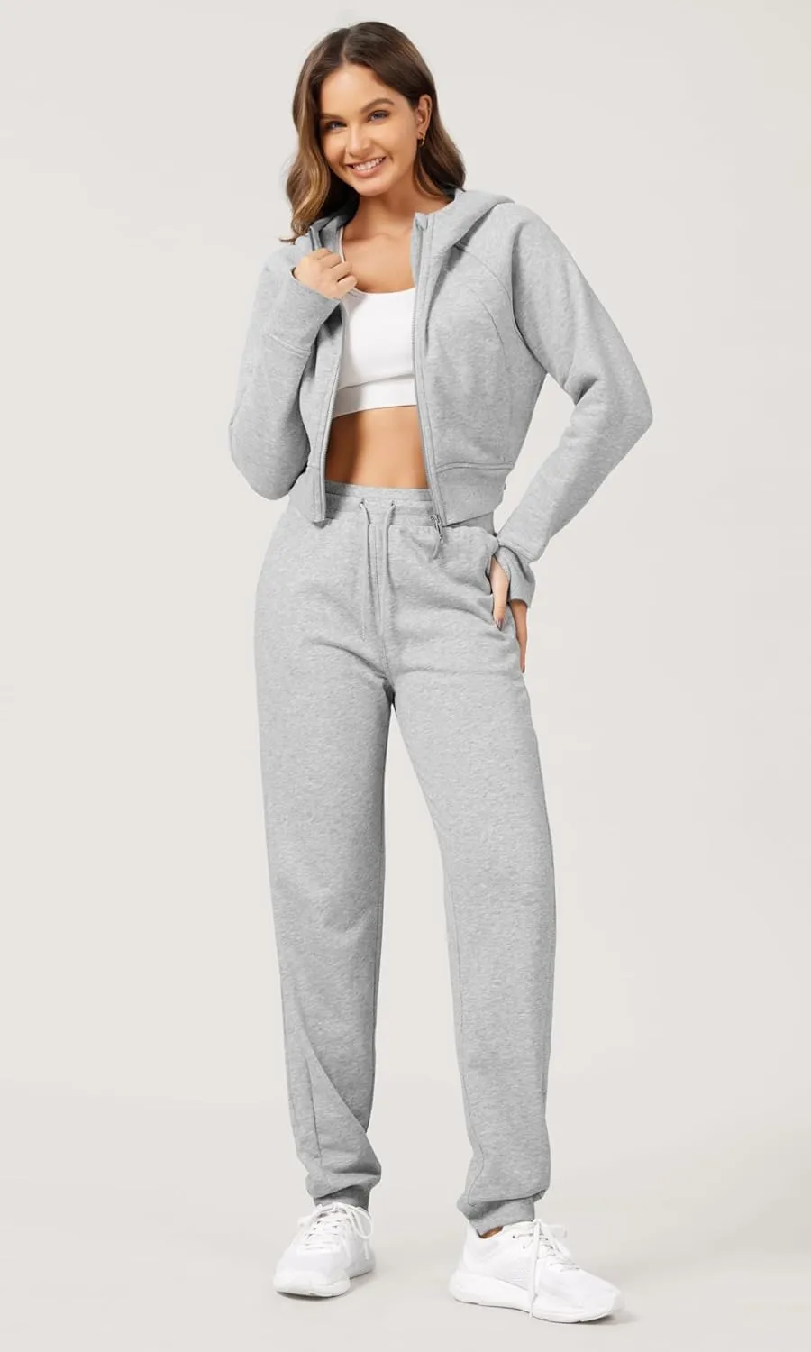 ODODOS Women's Jogger Sweatpants Cotton French Terry High Waist Casual Lounge Pants with Pockets