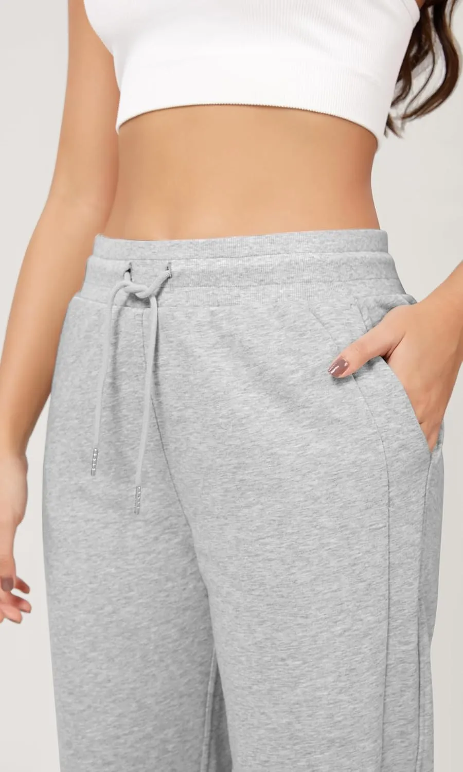 ODODOS Women's Jogger Sweatpants Cotton French Terry High Waist Casual Lounge Pants with Pockets