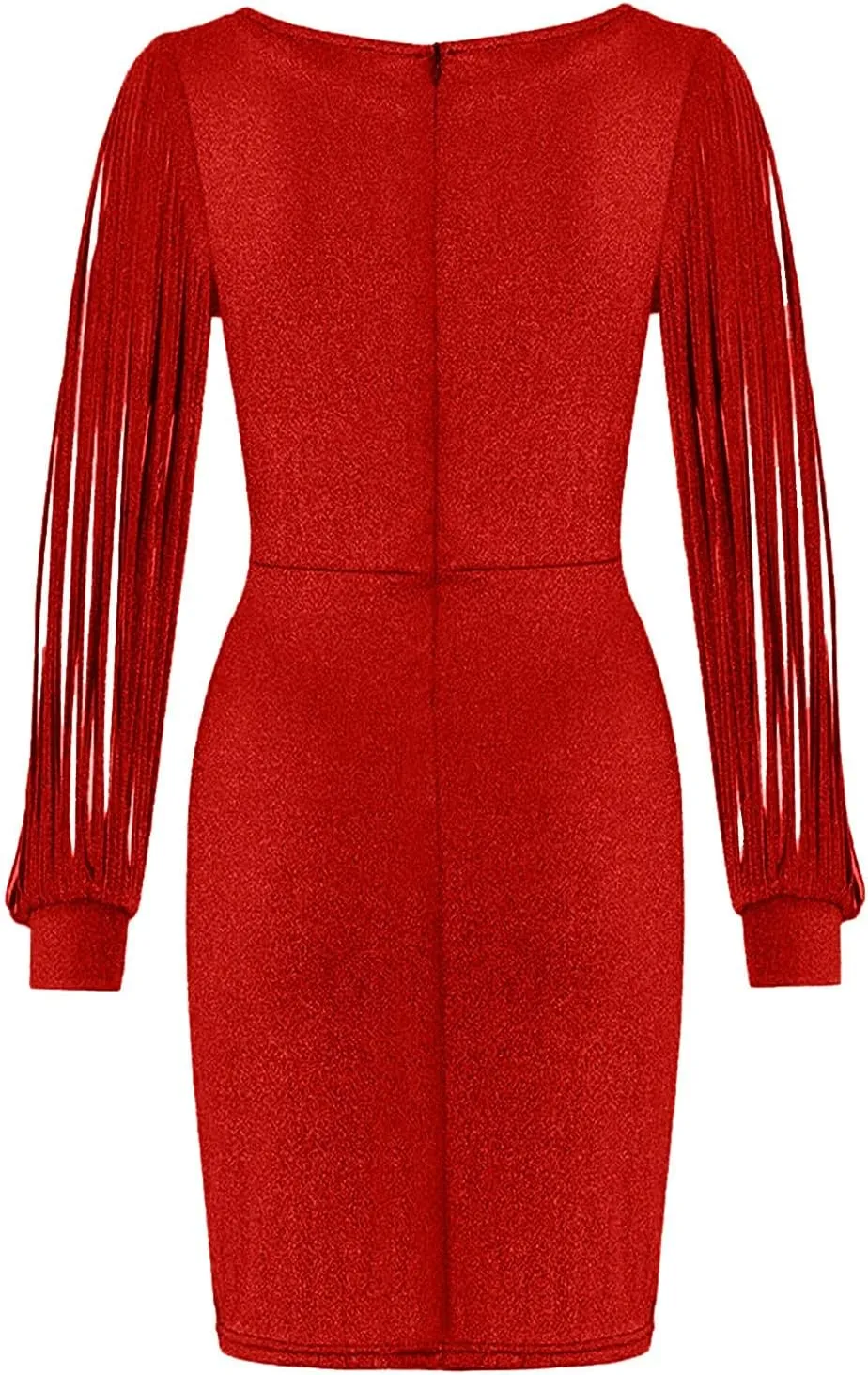 Party Dresses for Women,2024 Elegant Sexy Bodycon V Neck Evening Cocktail Dress,Trendy Long Sleeve Mini Sparkly Dress