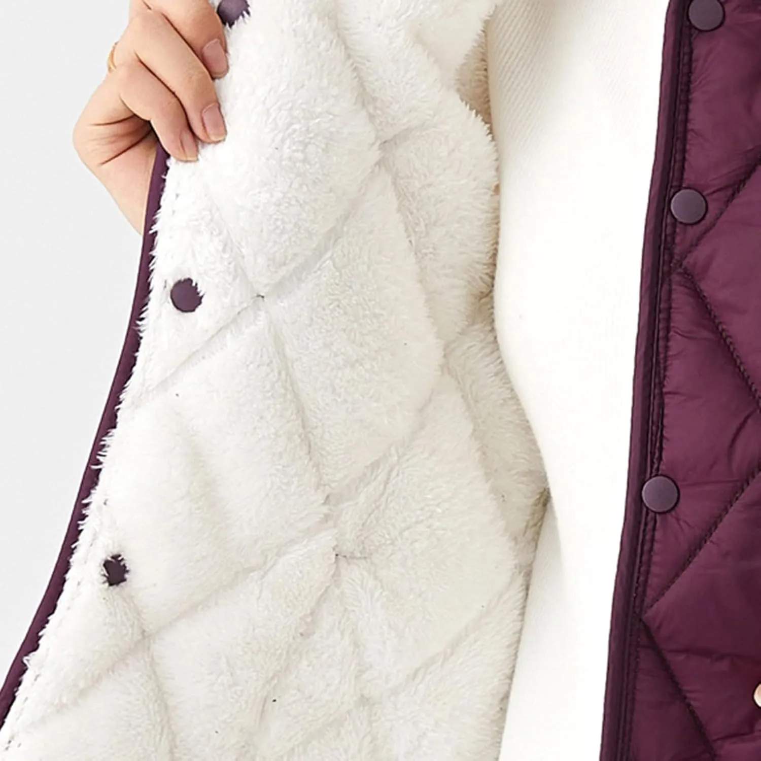 Quilted Jackets for Women Lightweight Petite Puffer Down Jacket Parkas Button Fleece Sherpa Short Sleeve Winter Coat